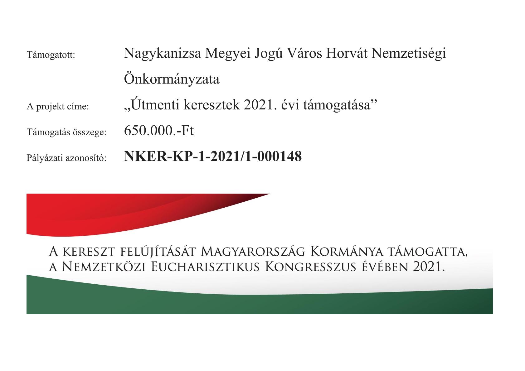 Kiemelő fotó - Útmenti keresztek 2021. évi támogatása