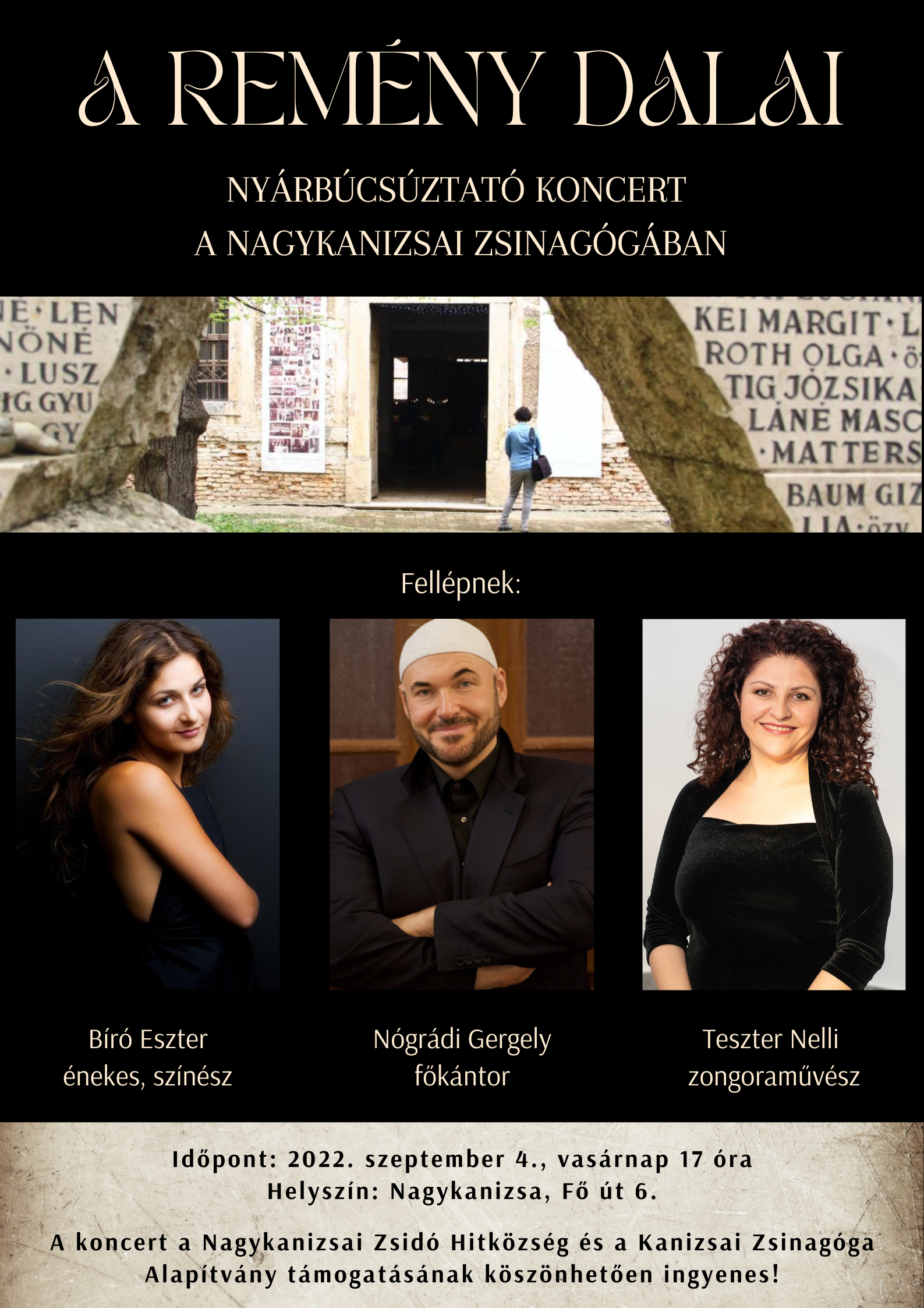 Kiemelő fotó - A remény dalai - nyárbúcsúztató koncert a Zsinagógában