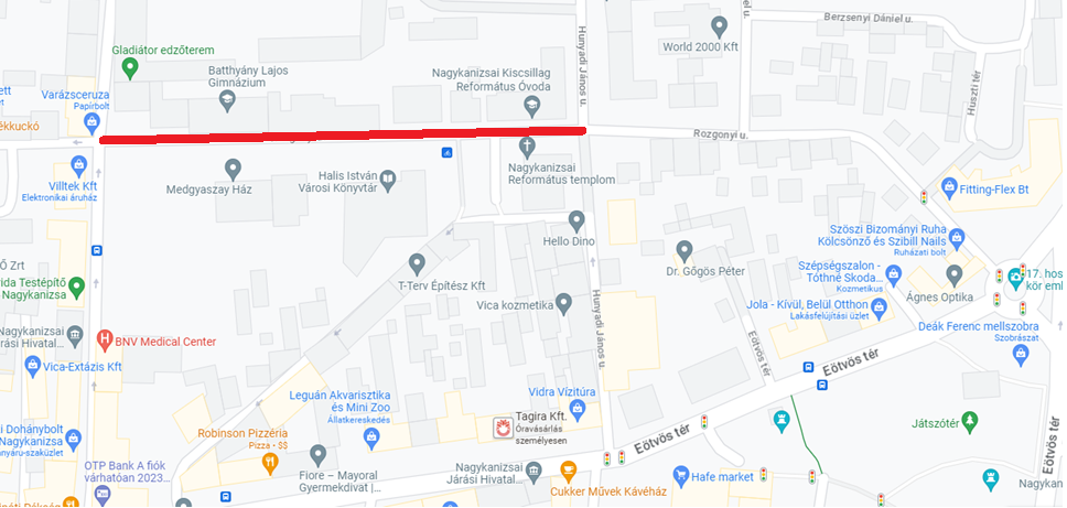 Teljes útzár lesz június 24-én a Rozgonyi utcában Kiemelő fotó - Teljes útzár lesz június 24-én a Rozgonyi utcában