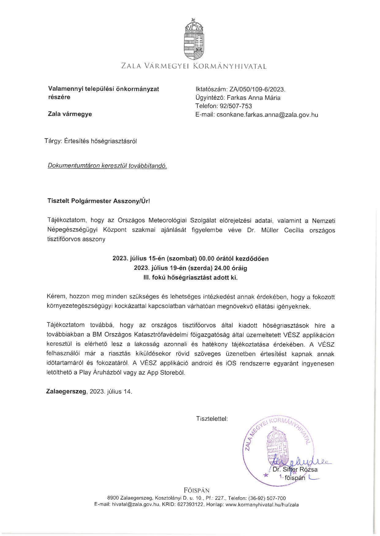 Kiemelő fotó - Harmadfokú hõségriasztás