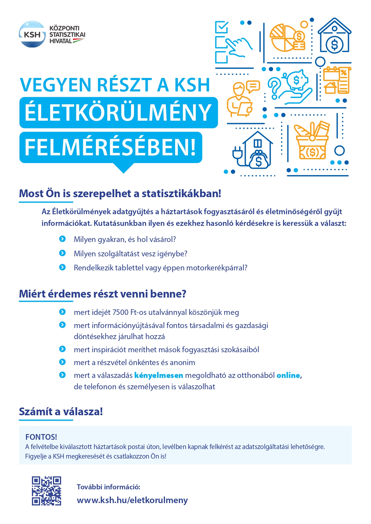 Kiemelő fotó - Vegyen részt a KSH életkörülmény felmérésében!