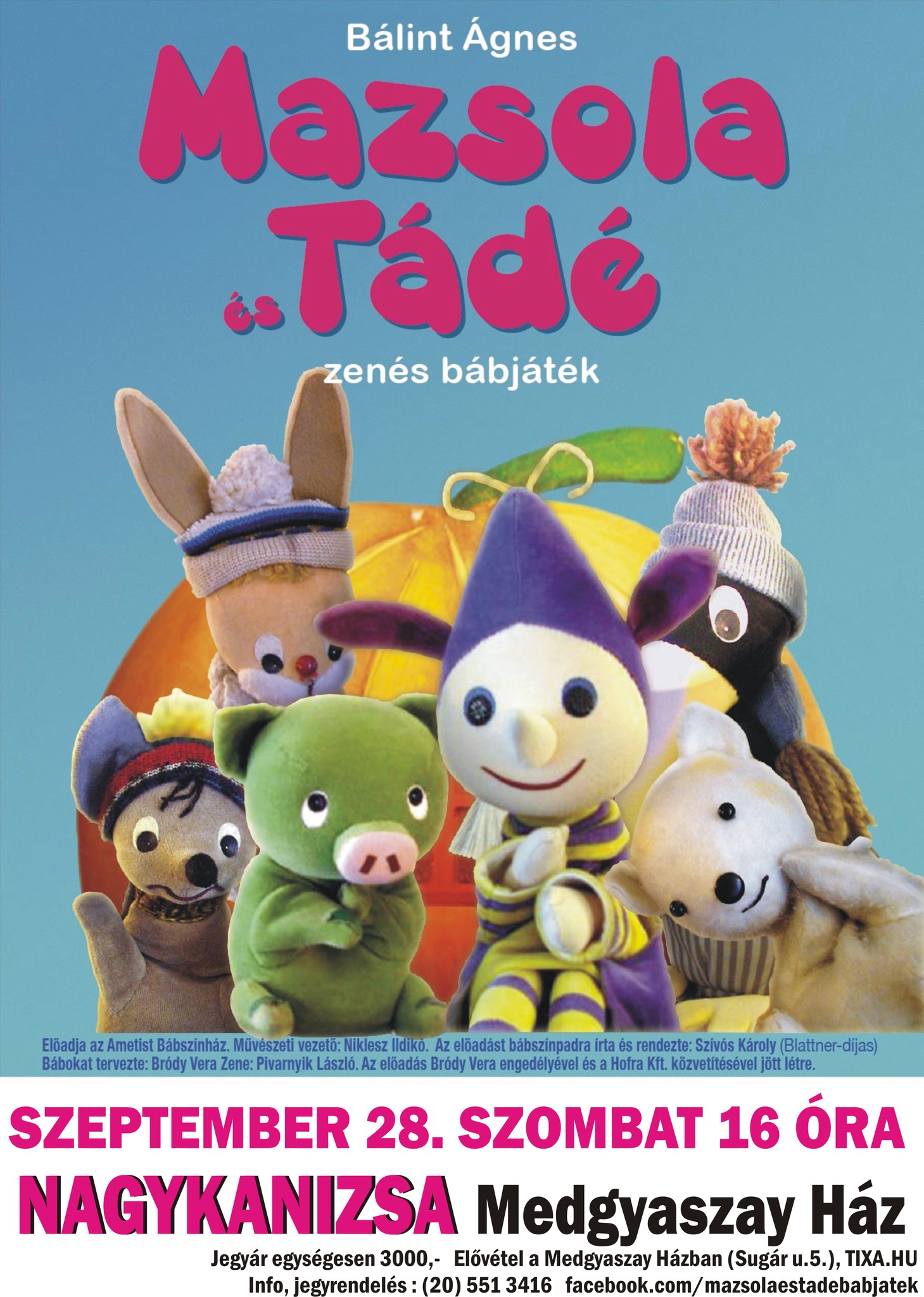 Kiemelő fotó - Mazsola és Tádé - zenés bábjáték (szeptember 28.)