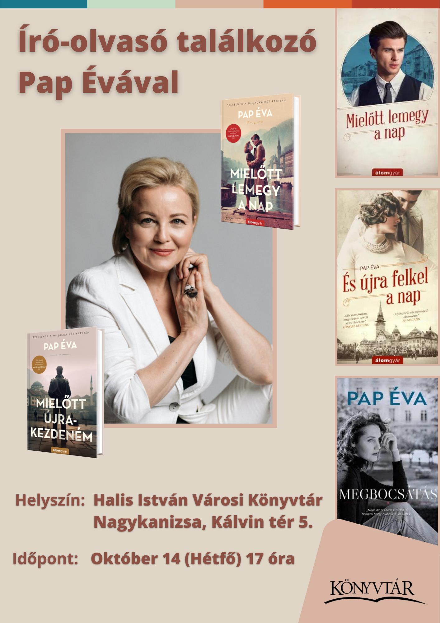 Kiemelő fotó - Író-olvasó találkozó Pap Évával (október 14.)