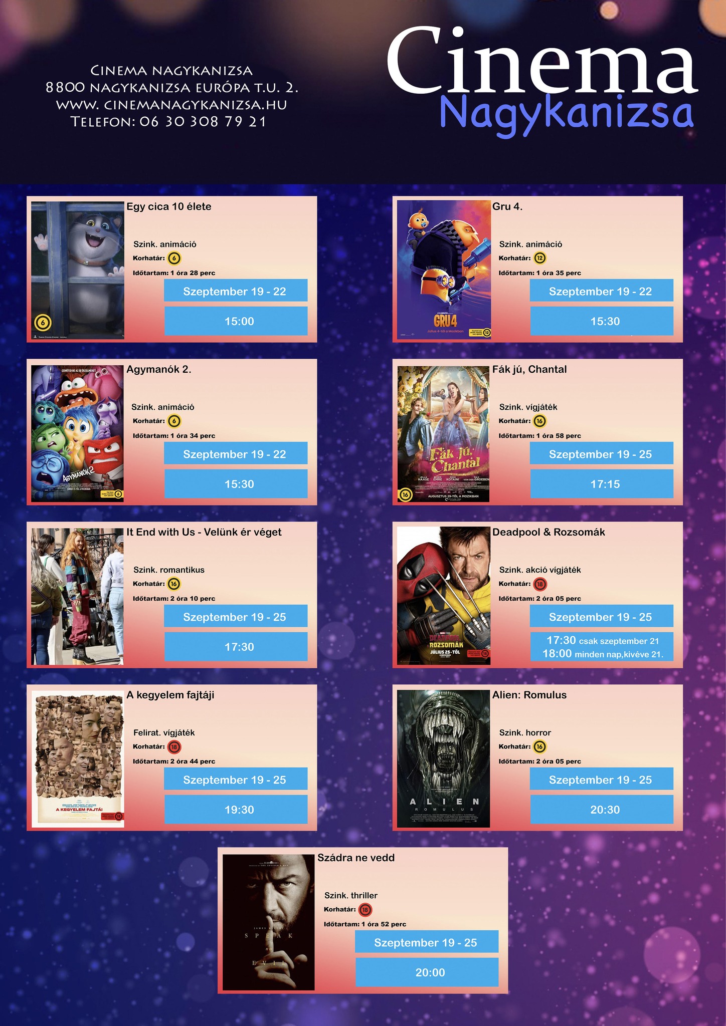 Kiemelő fotó - Cinema Nagykanizsa mûsora (09.19.-09.25.)