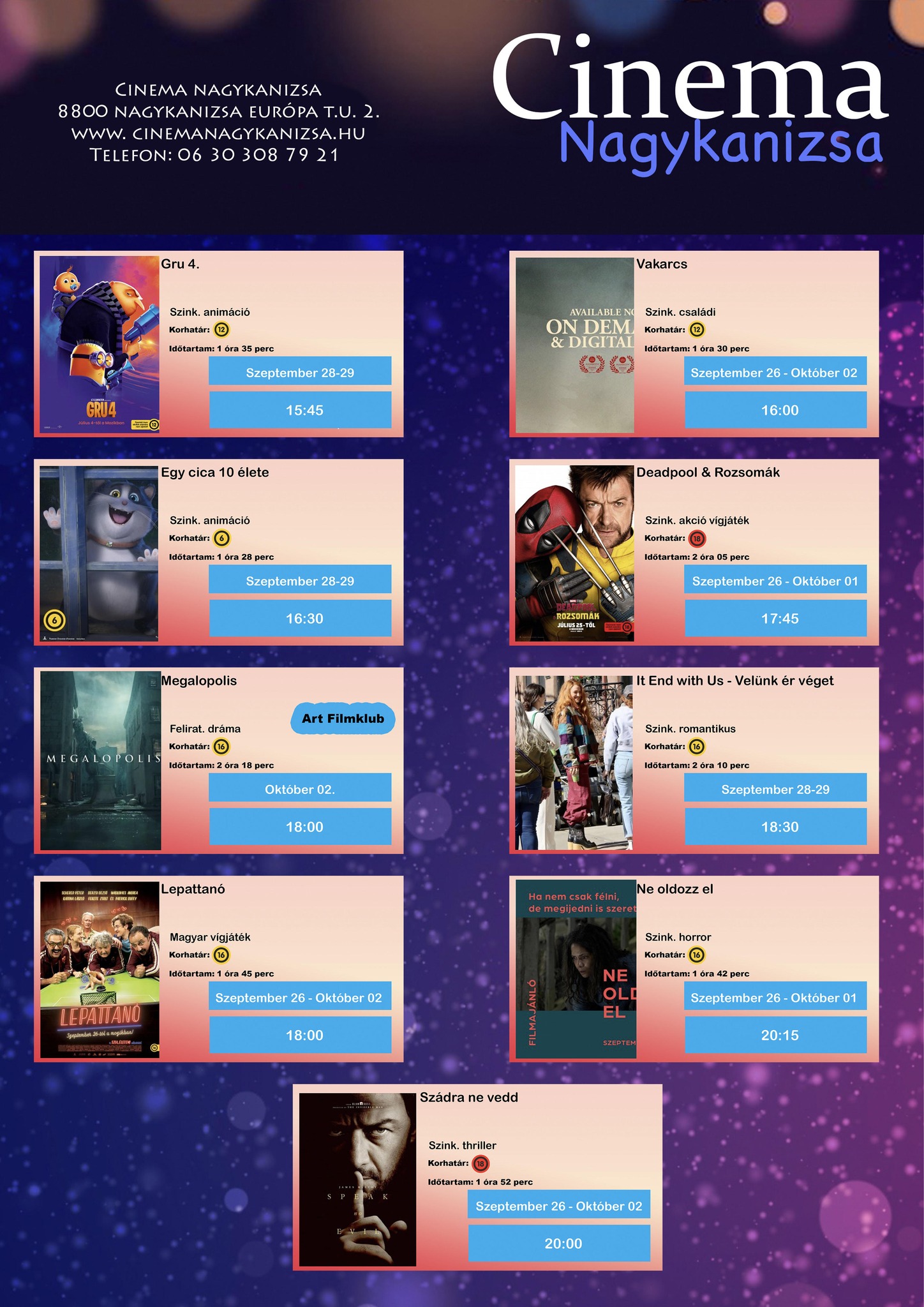 Kiemelő fotó - A Cinema Nagykanizsa mûsora (09.26.-10.02.)