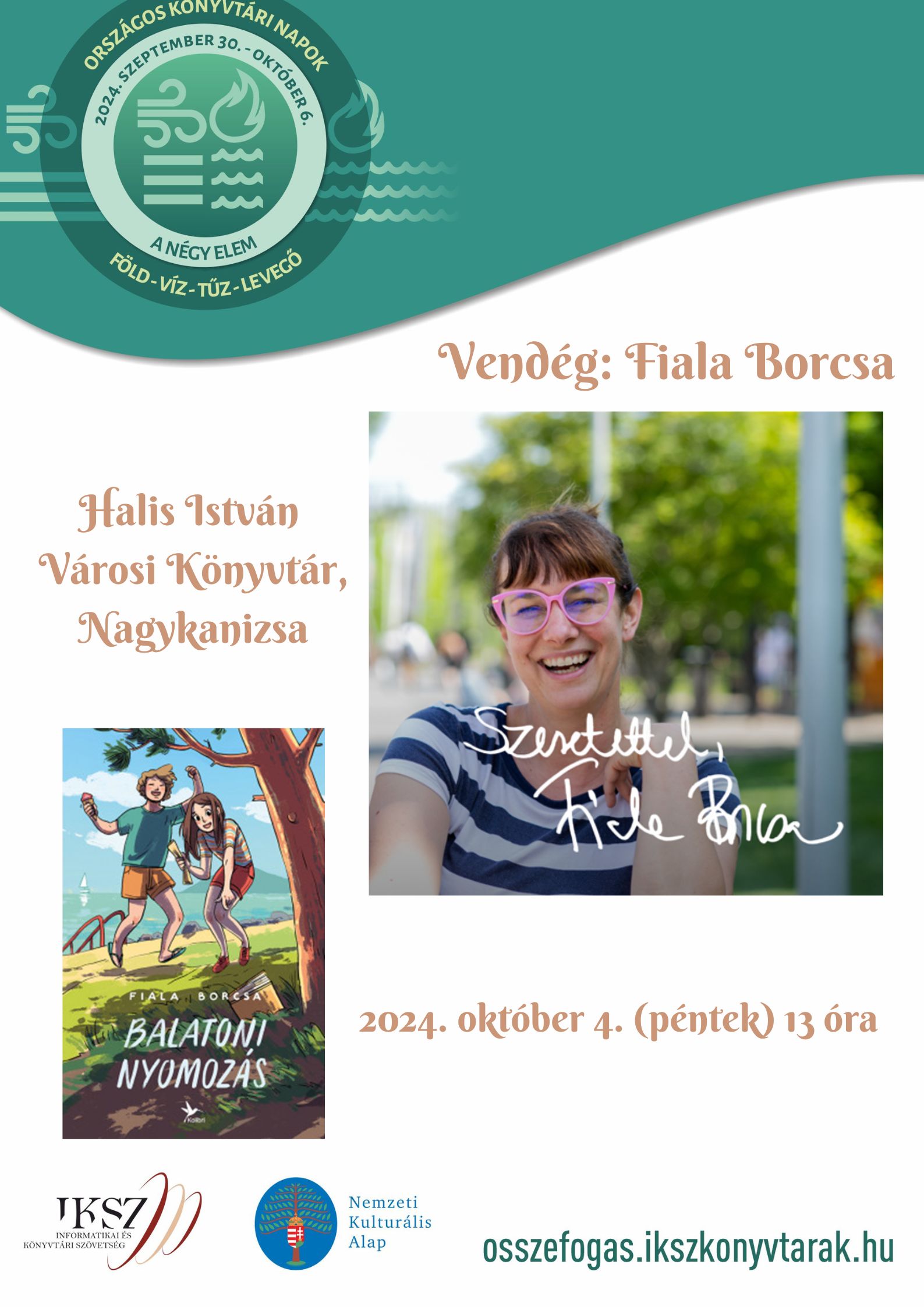 Kiemelő fotó - Országos Könyvtári Napok - vendég: Fiala Borcsa (október 4.)