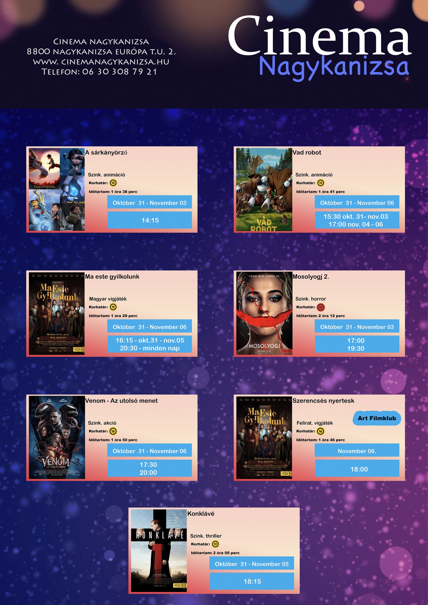 Kiemelő fotó - A Cinema Nagykanizsa mûsora (10.31.-11.06.)