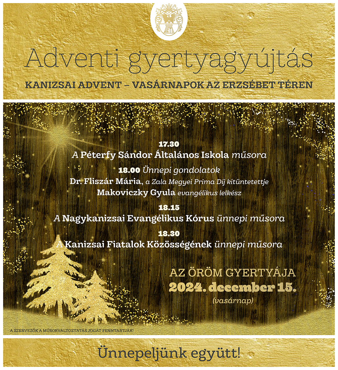 Kiemelő fotó - Adventi gyertyagyújtás - az öröm gyertyája (12.15.)