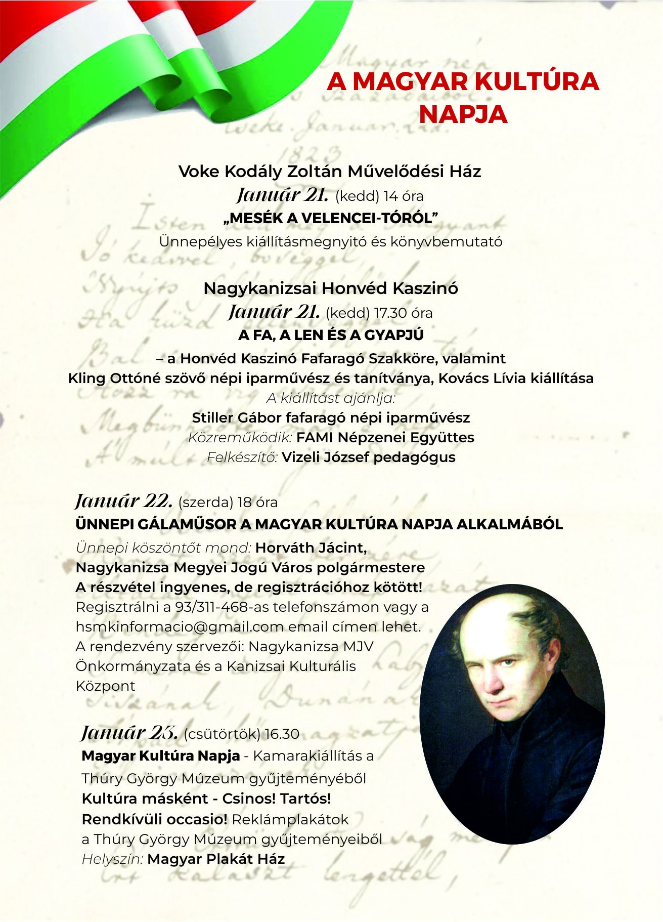 Kiemelő fotó - Magyar Kultúra Napja kanizsai programjai 