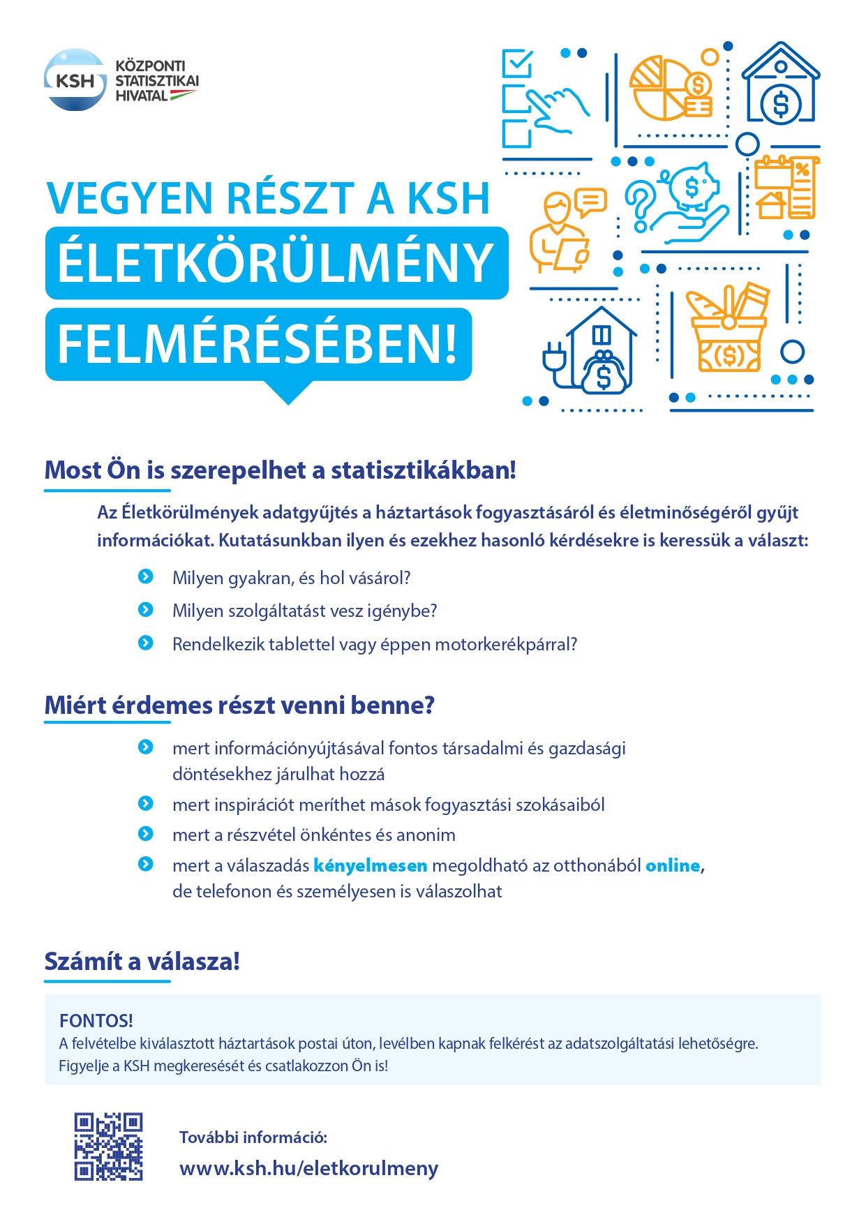 Kiemelő fotó - Vegyen részt a KSH életkörülmény felmérésében!