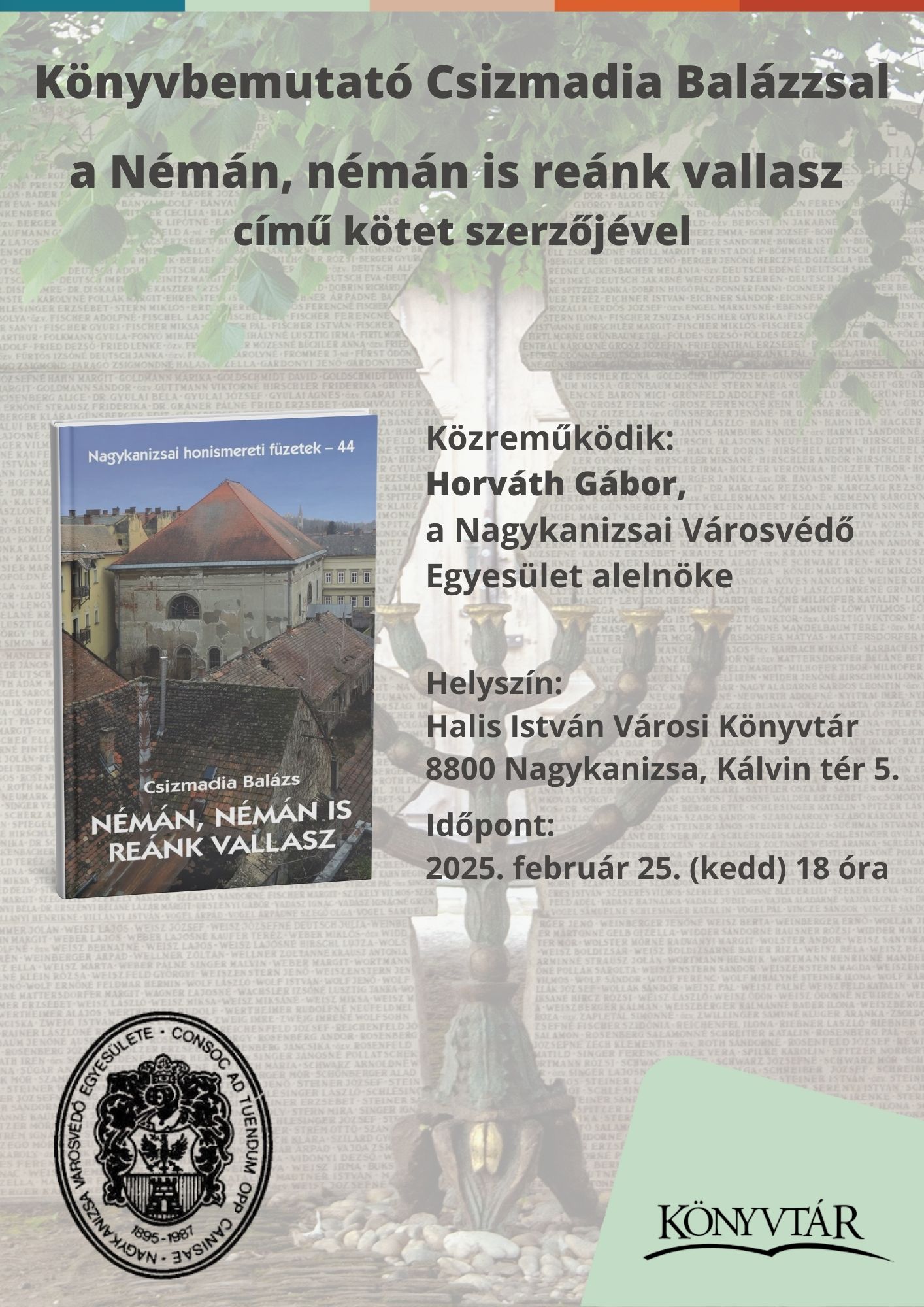 Kiemelő fotó - Könyvbemutató Csizmadia Balázzsal (február 25.)