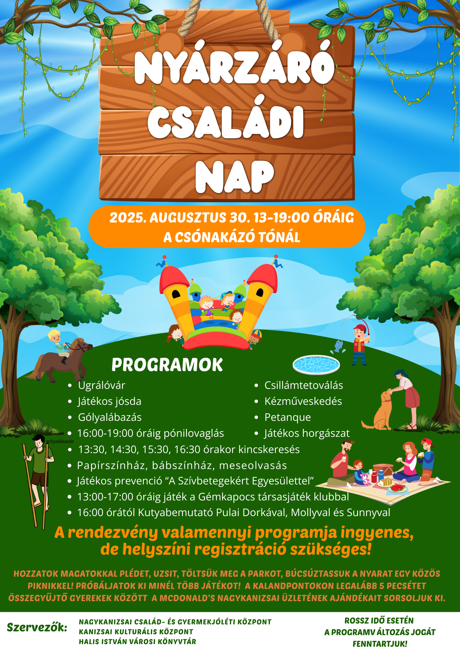 Nyárzáró családi nap (új idõpontban, szeptember 6-án!)