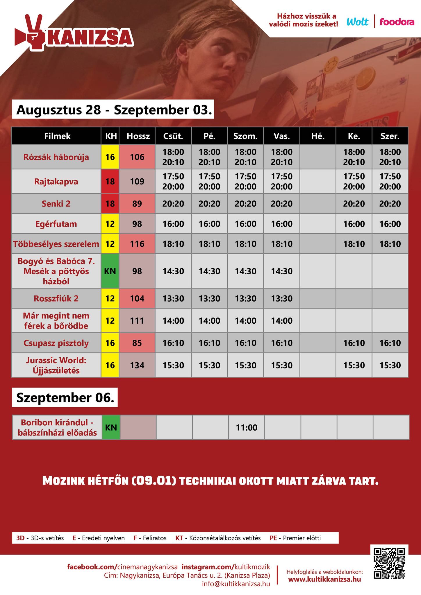 Kultik Kanizsa mûsora (augusztus 28. - szeptember 3.)