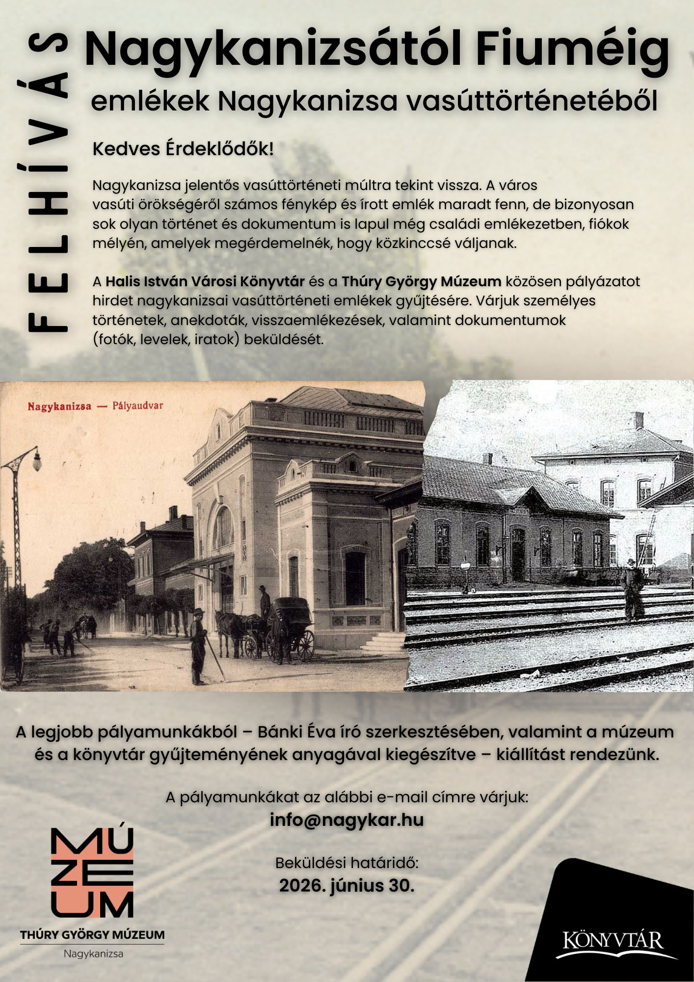 Kiemelő fotó - A Halis István Városi Könyvtár és a Thúry György Múzeum közös felhívása