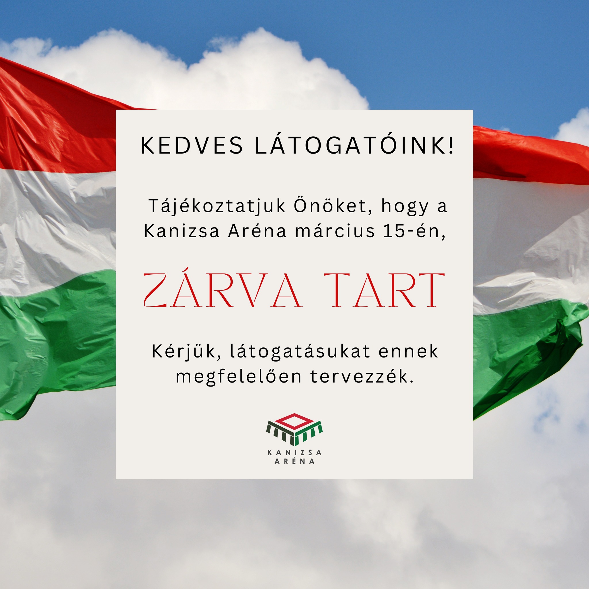 Kiemelő fotó - Március 15-én zárva lesz a Kanizsa Aréna