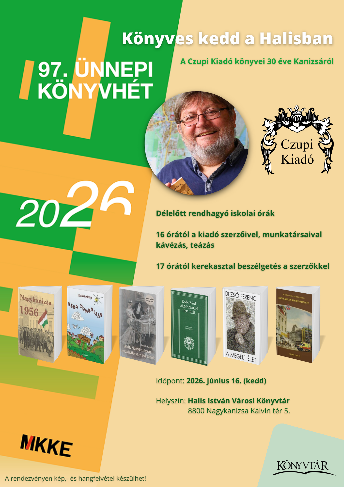 Kiemelő fotó - Könyves kedd a Halisban - ünnepi könyvhét programja (június 16.)