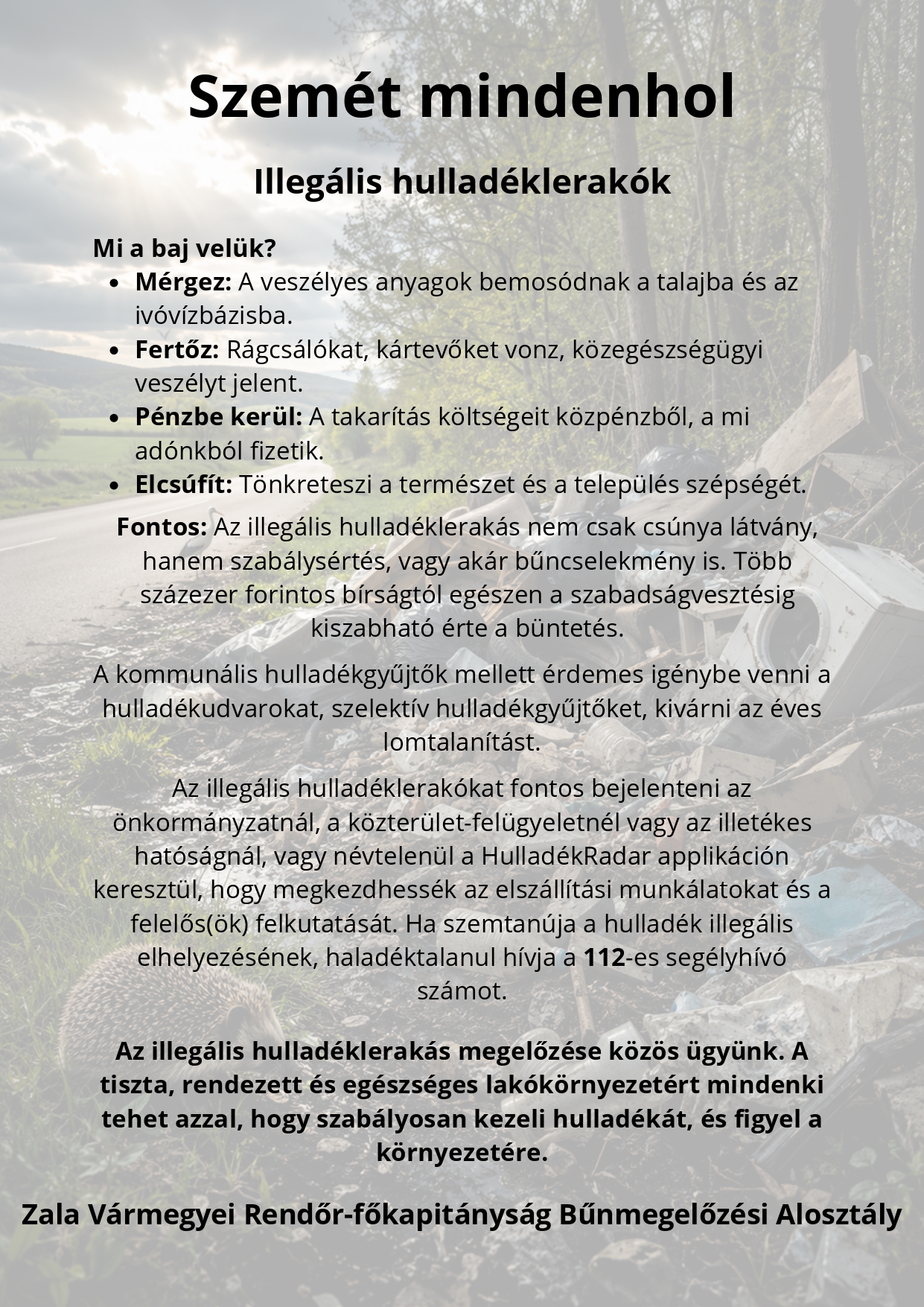 Kiemelő fotó - Szemét mindenhol - illegális hulladéklerakók