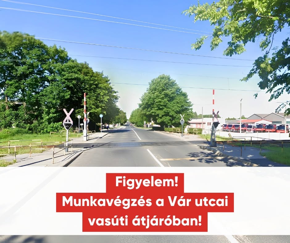 Kiemelő fotó - Munkavégzés a Vár utcai vasúti átjáróban