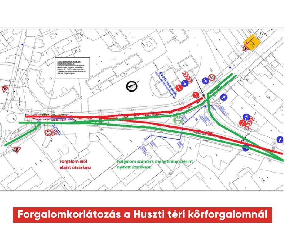 Kiemelő fotó - Forgalomkorlátozás a Huszti téri körforgalomnál