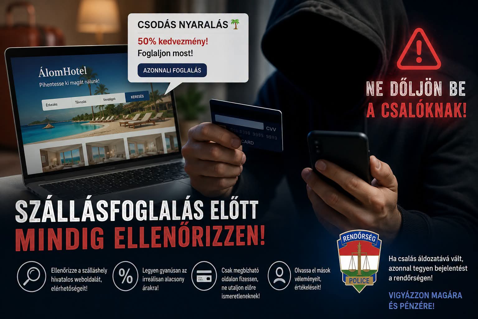 Kiemelő fotó - Figyeljünk a biztonságos szállásfoglalásra!