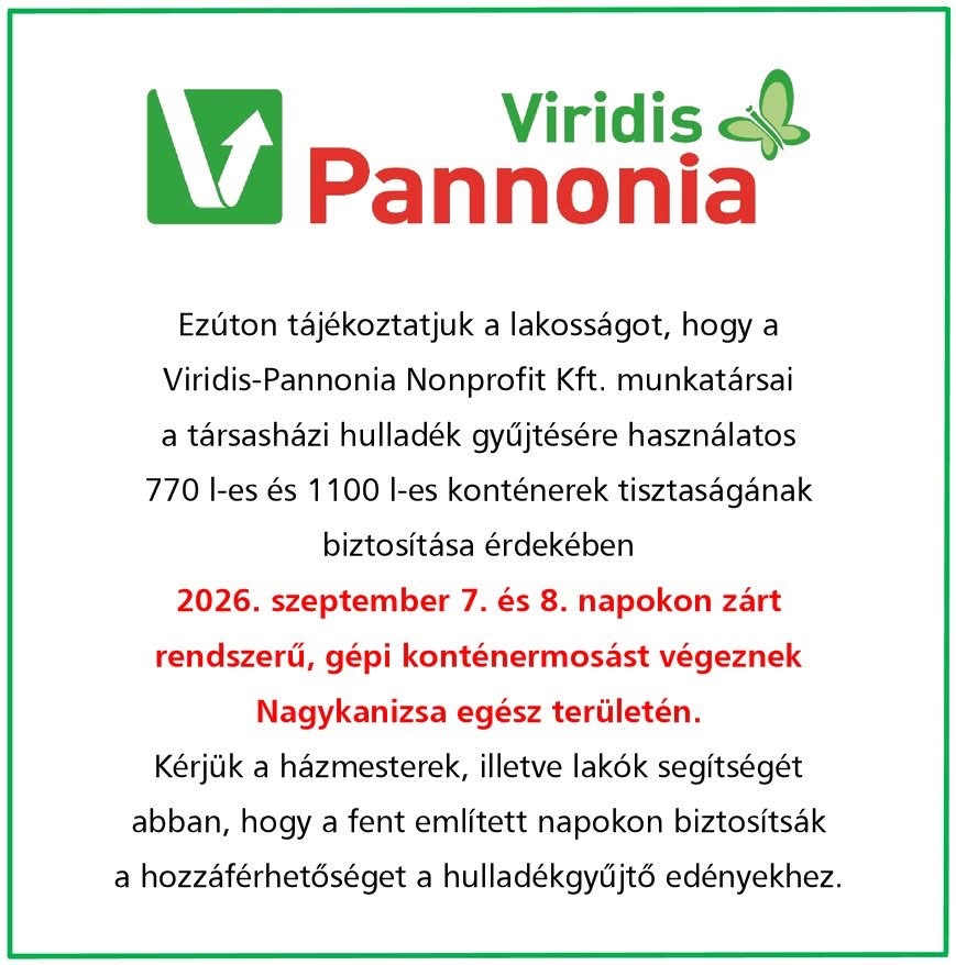 Kiemelő fotó - Konténermosás lesz szeptember 7-8-án Kanizsán