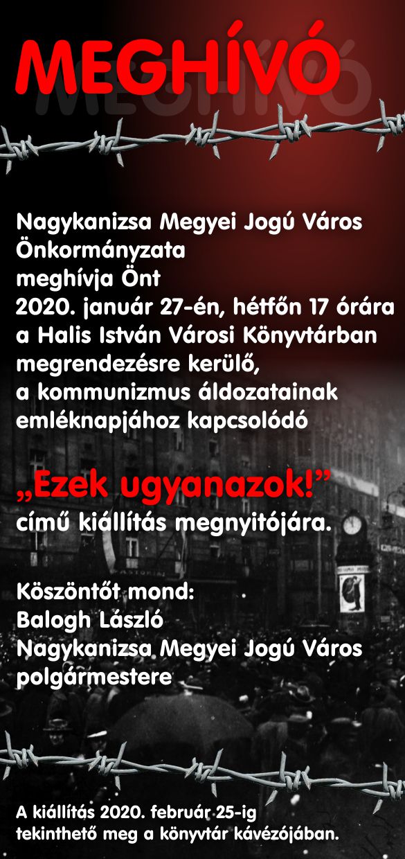 Tartalom - Meghívó-Kommunizmus áldozatainak emléknapjához kapcsolódó kiállítás megnyitójára