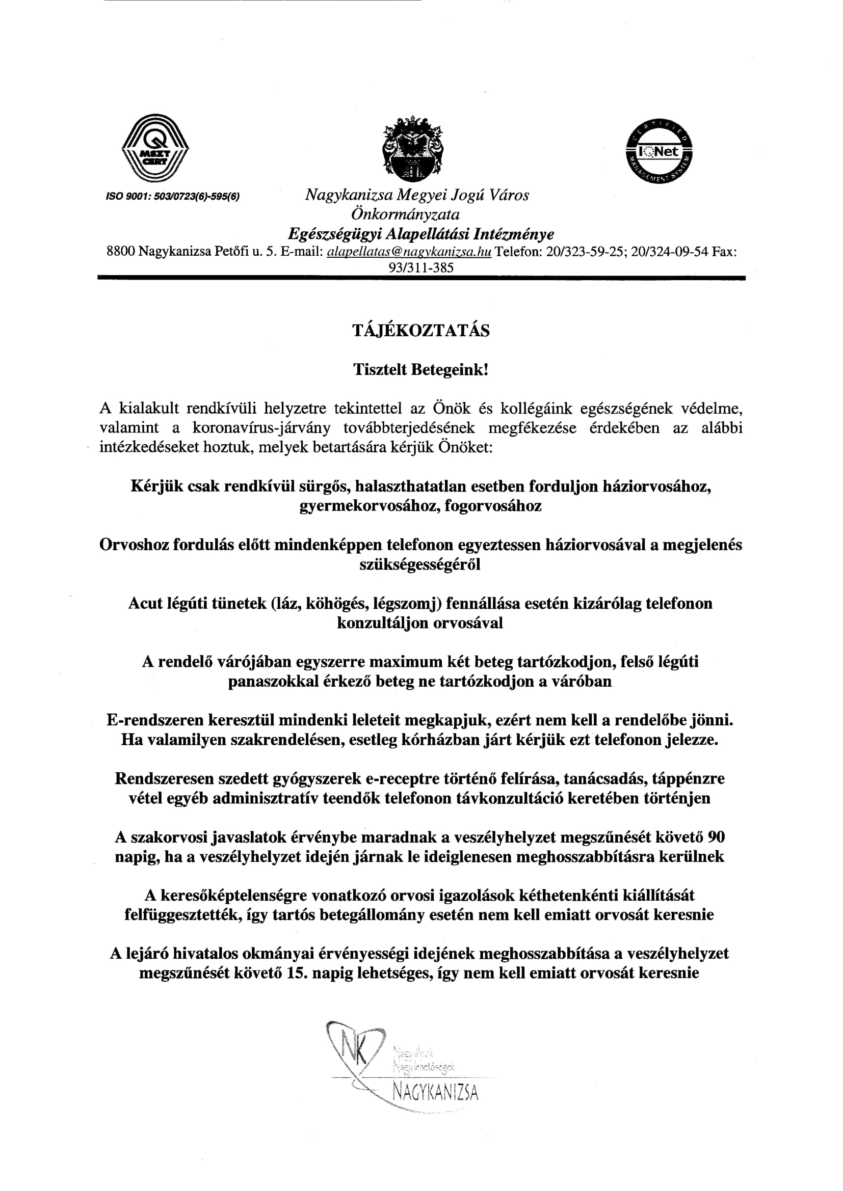 Tartalom - Tájékoztatás a koronavírusról
