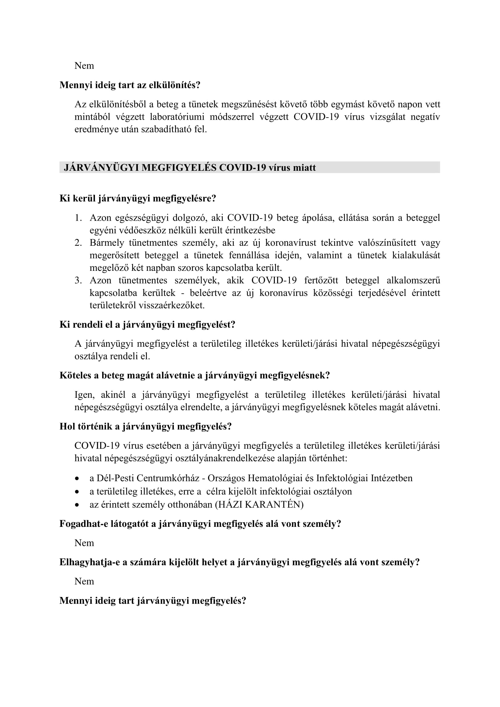 Tartalom - Tájékoztatás a koronavírusról