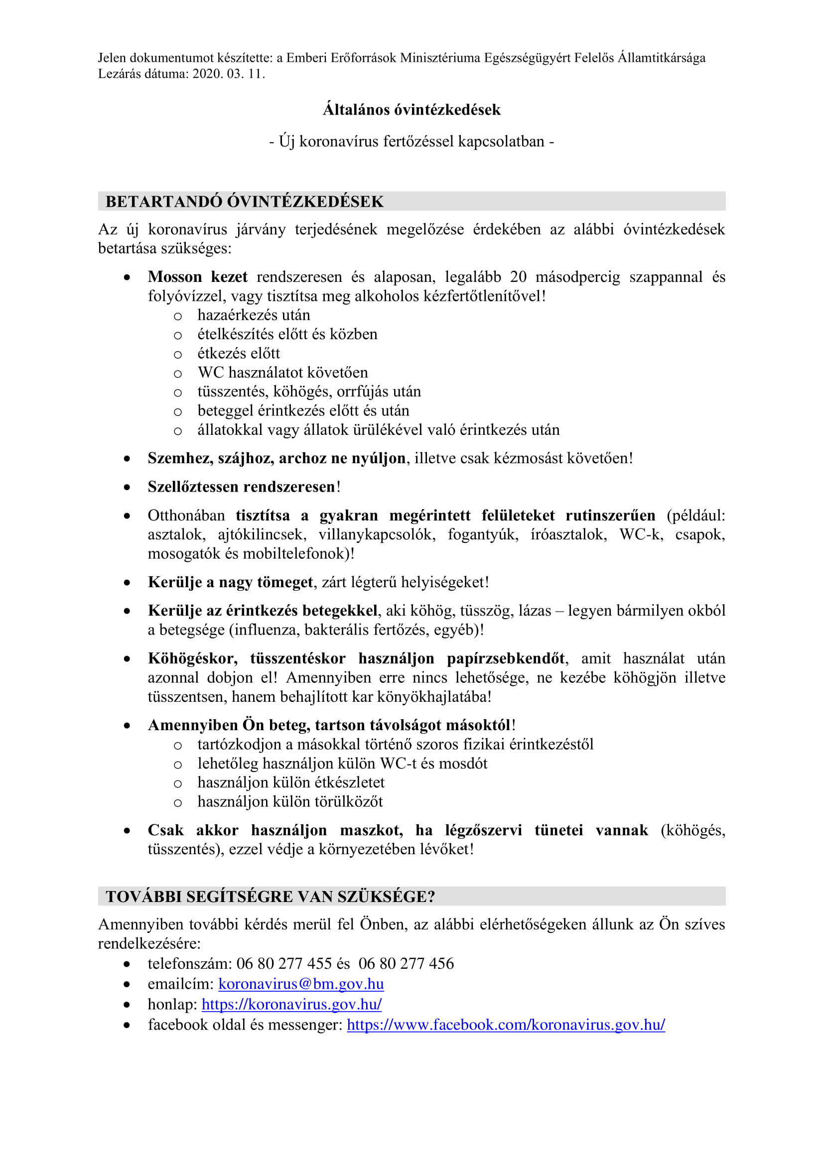 Tartalom - Tájékoztatás a koronavírusról