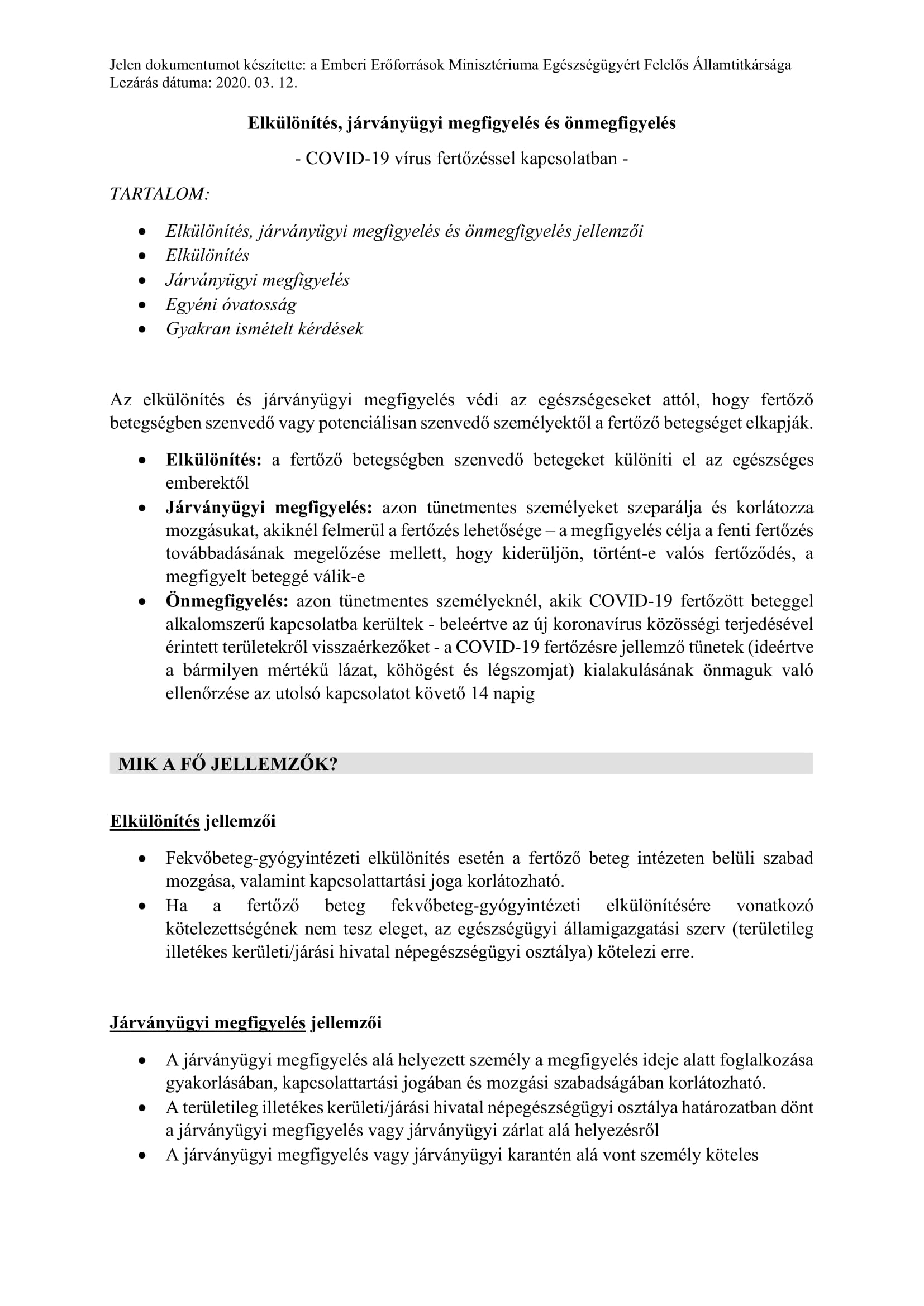 Tartalom - Tájékoztatás a koronavírusról