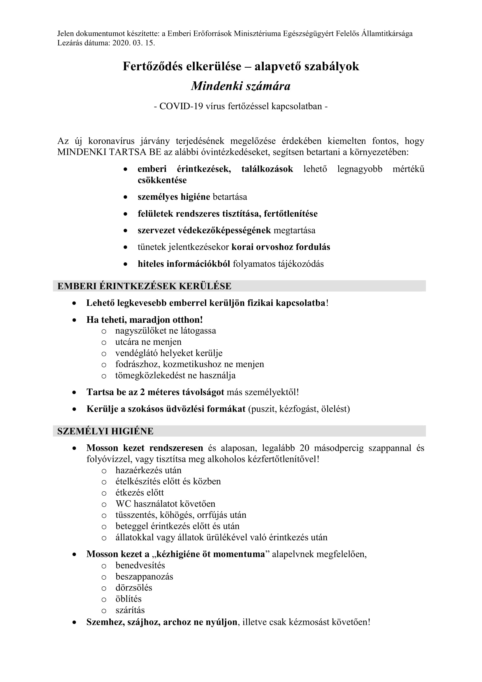 Tartalom - Tájékoztatás a koronavírusról