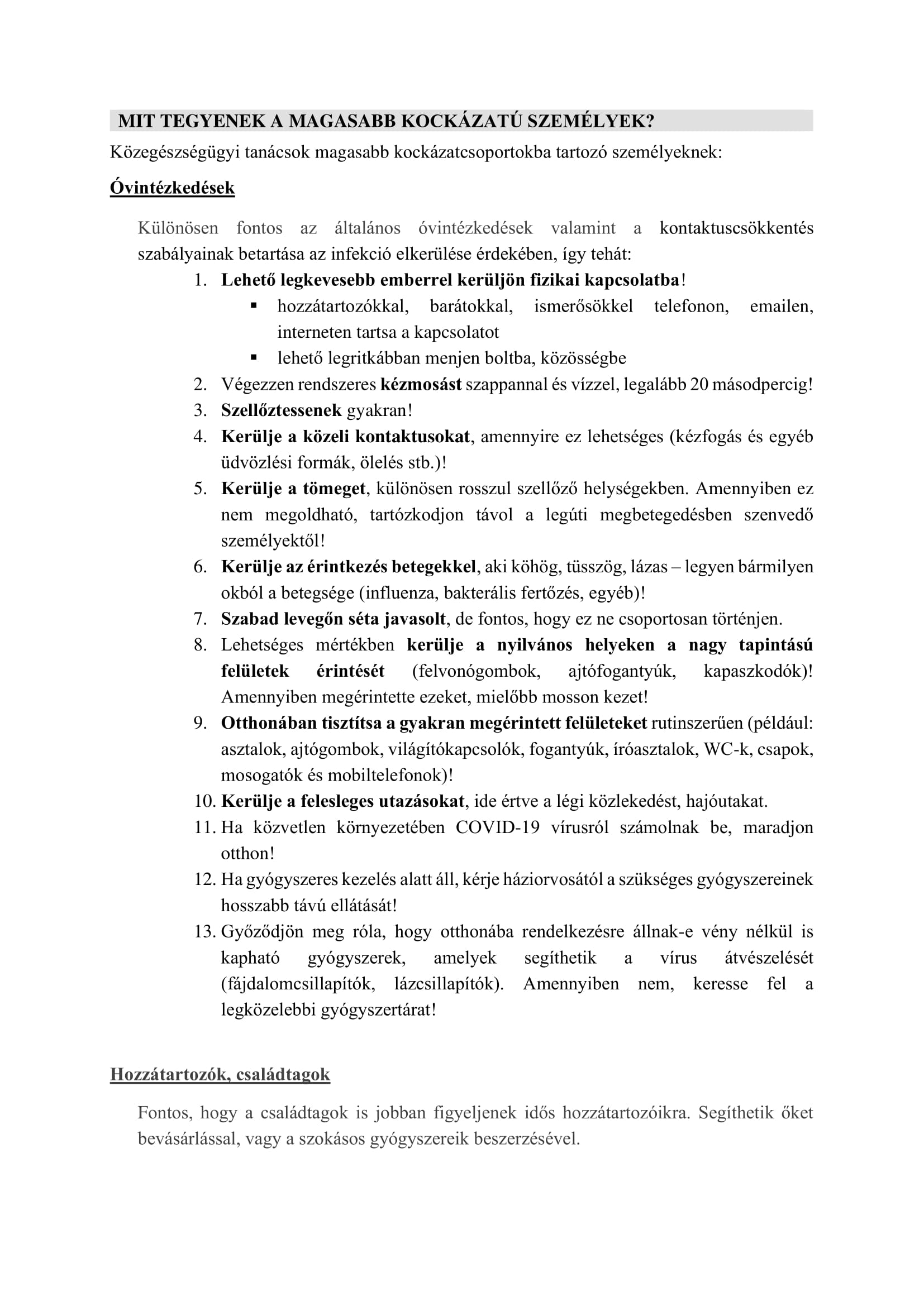 Tartalom - Tájékoztatás a koronavírusról