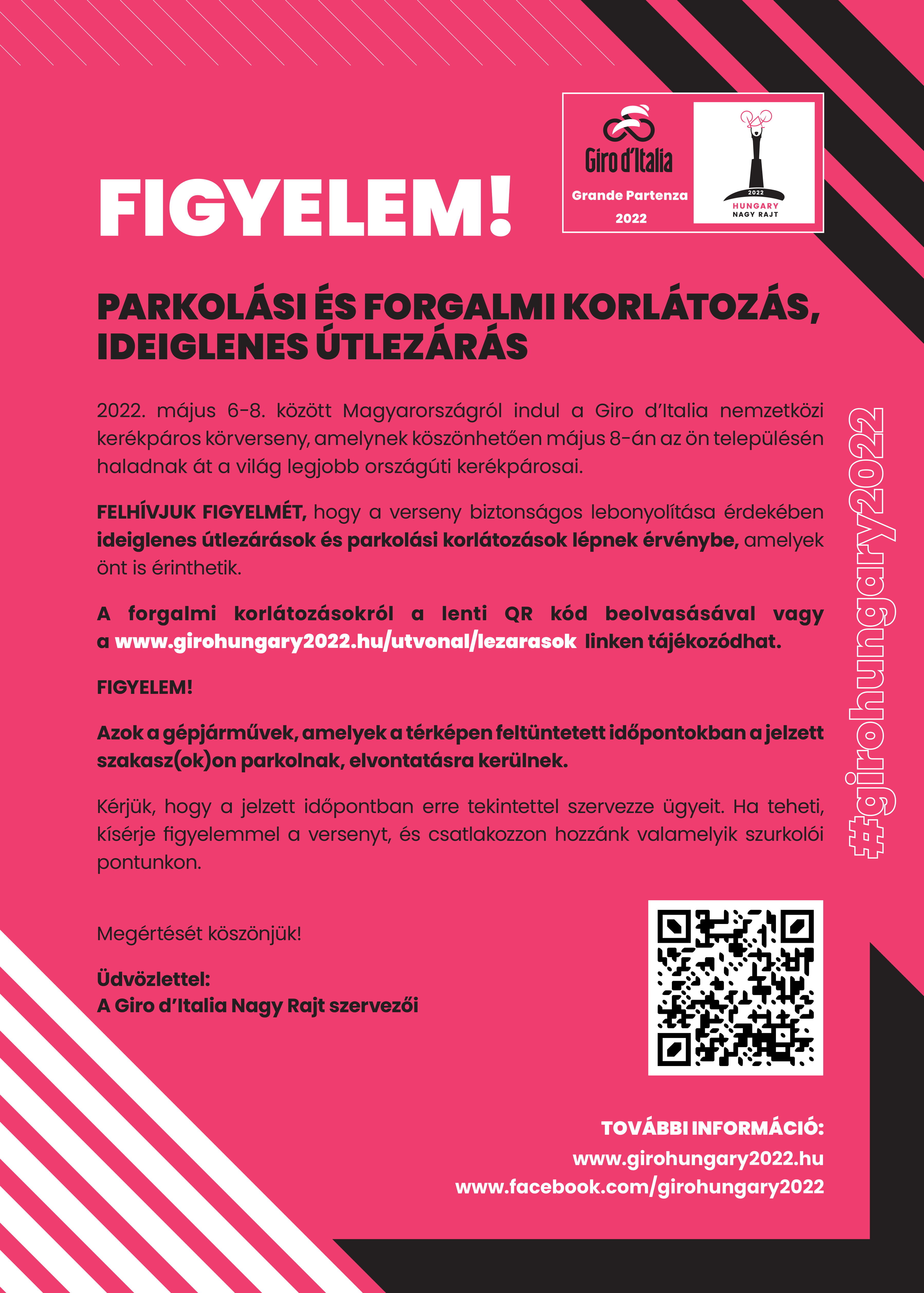 Tartalom - Giro Hungary 2022 - parkolási és forgalmi korlátozások, ideiglenes útlezárások Kanizsán