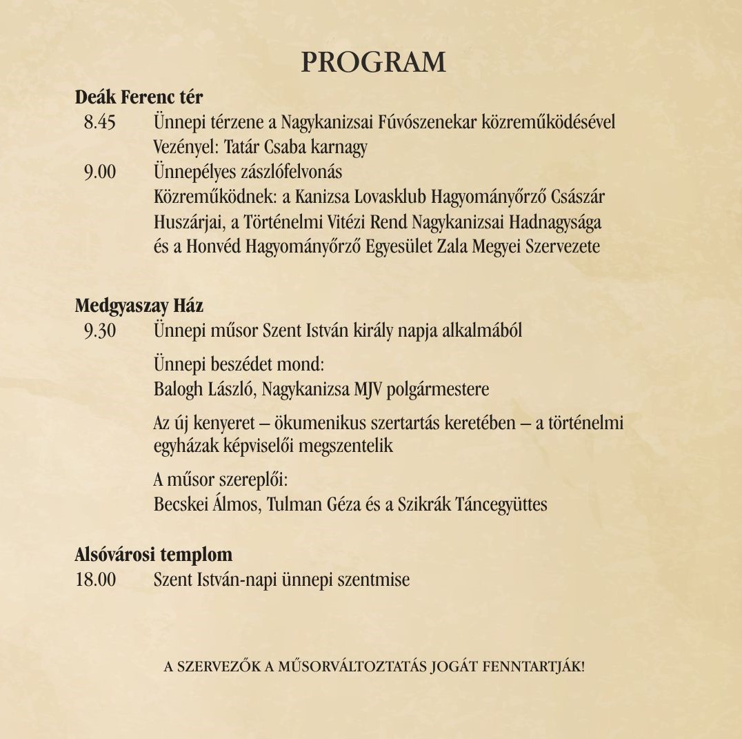 Tartalom - Városi ünnepi mûsor Szent István király napján