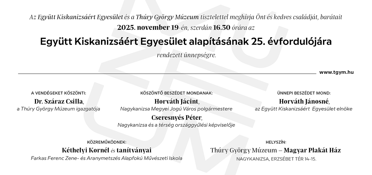 Tartalom - 25 éves az Együtt Kiskanizsáért Egyesült (november 19.)