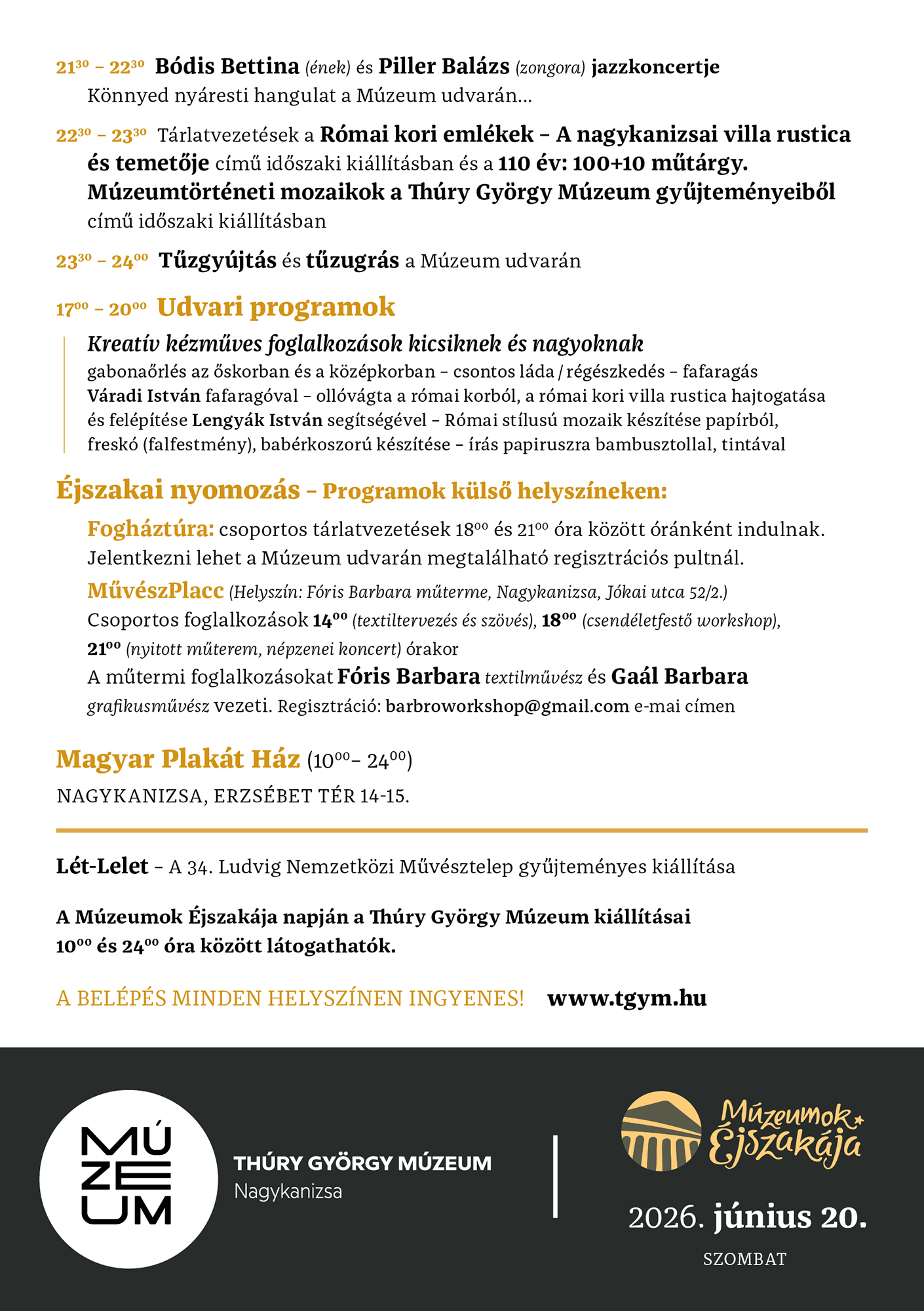 Tartalom - Múzeumok Éjszakája (június 20.)