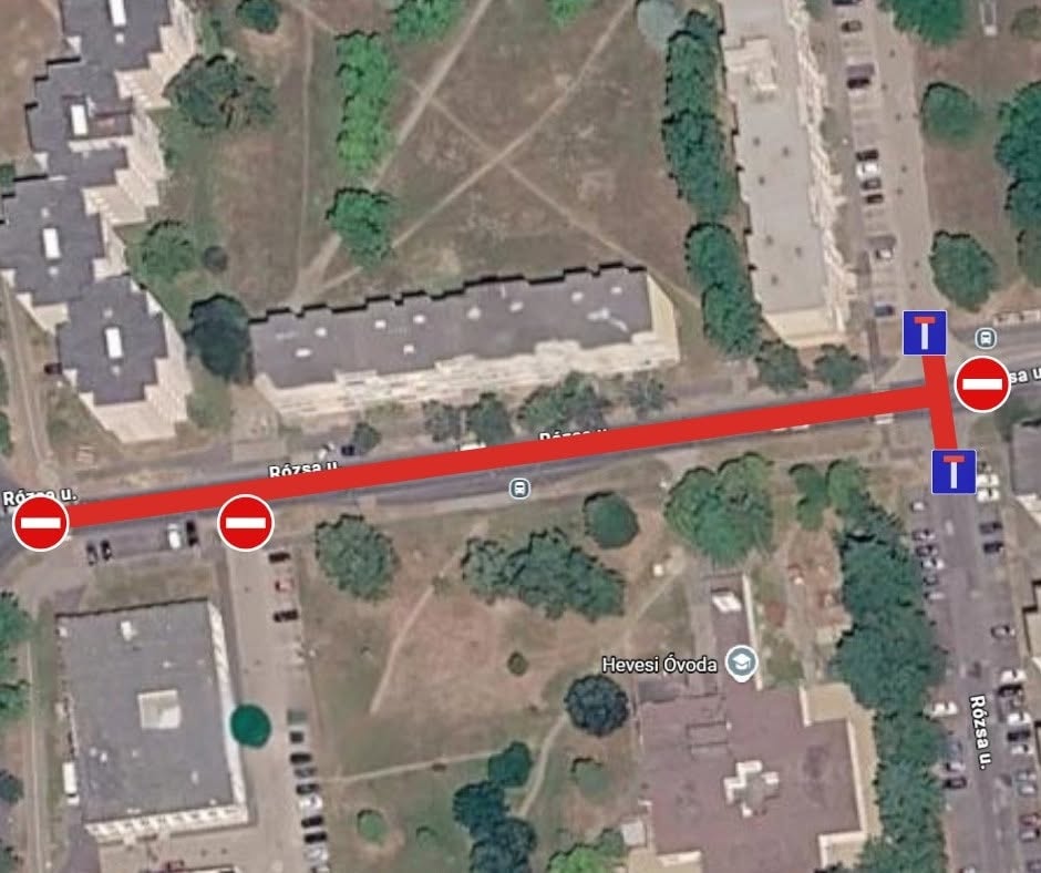 Tartalom - Útlezárás a Rózsa utca egy szakaszán